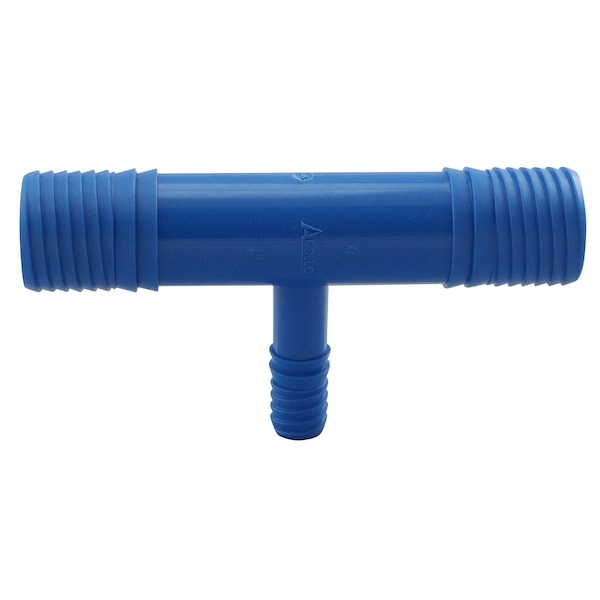 1 In. X 1 In. Blue Twister Polypropylene X 3/8 In. Funny Pipe Reducing Insert Tee Fitting